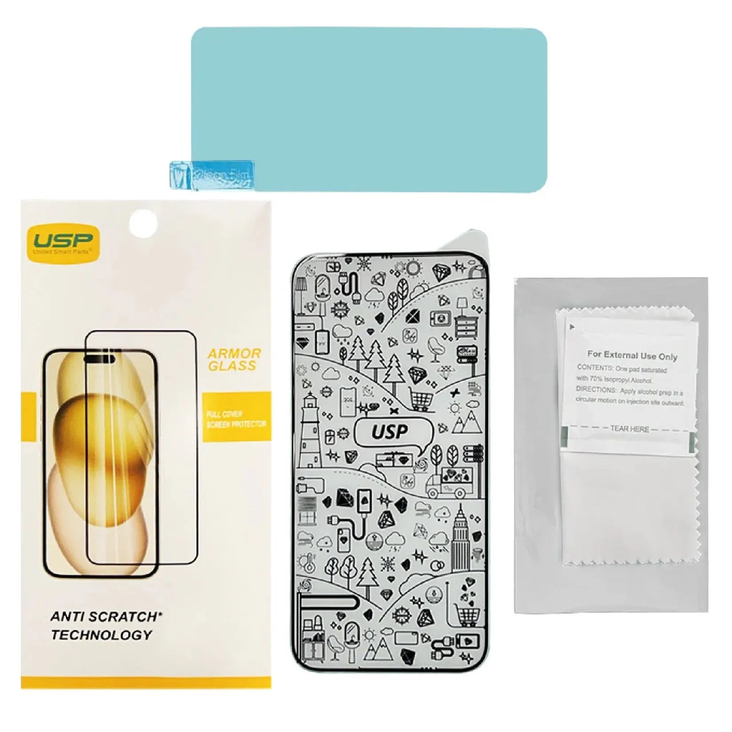 USP Apple iPhone 17 Pro / iPhone 17 / iPhone 16 Pro (6.3') Armor Glass Full Cover Screen Protecto... - Image 3