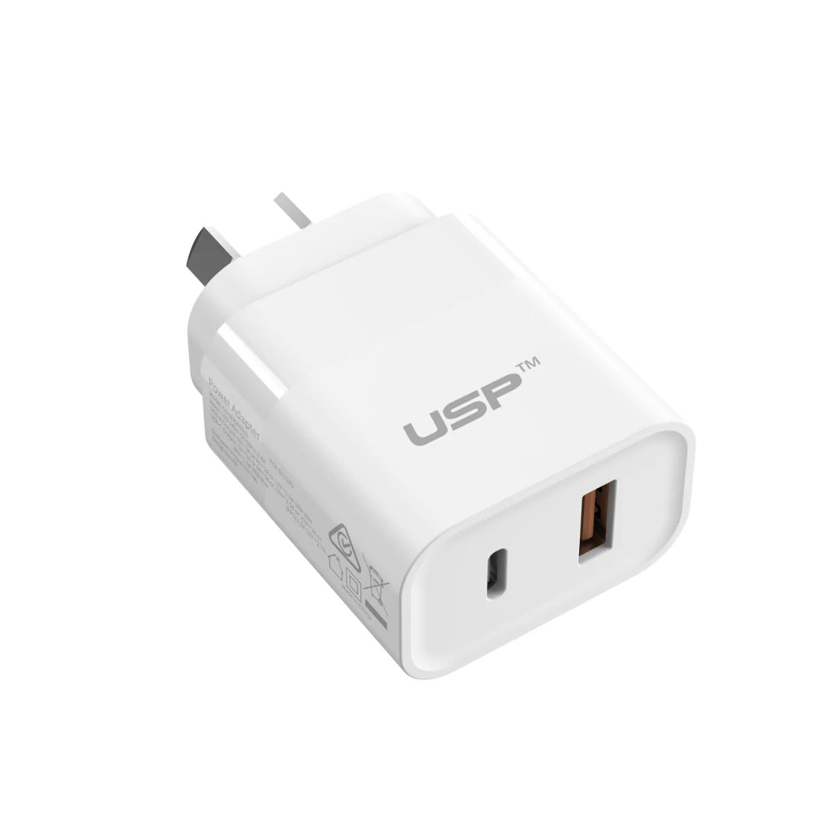 USP 30W Dual Ports (USB-C PD + USB-A QC3.0) Fast Wall Charger - Safe Charge,Compact, Travel Ready... - Image 2