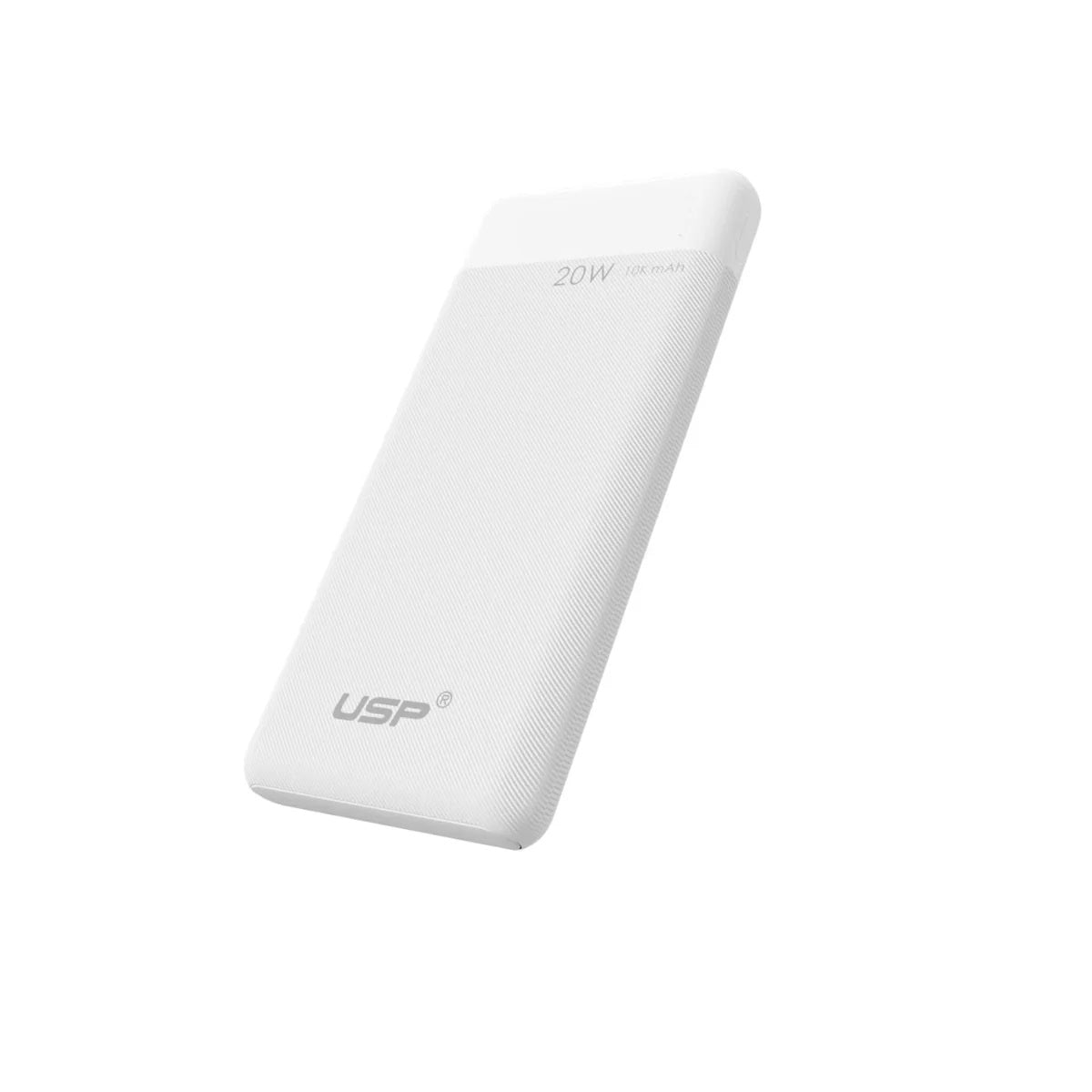USP 10K mAh Power Bank White - 20W Fast Charge, 2 USB-Outputs, 1x USB-C, 1x USB-A, Indicator Ligh... - Image 2