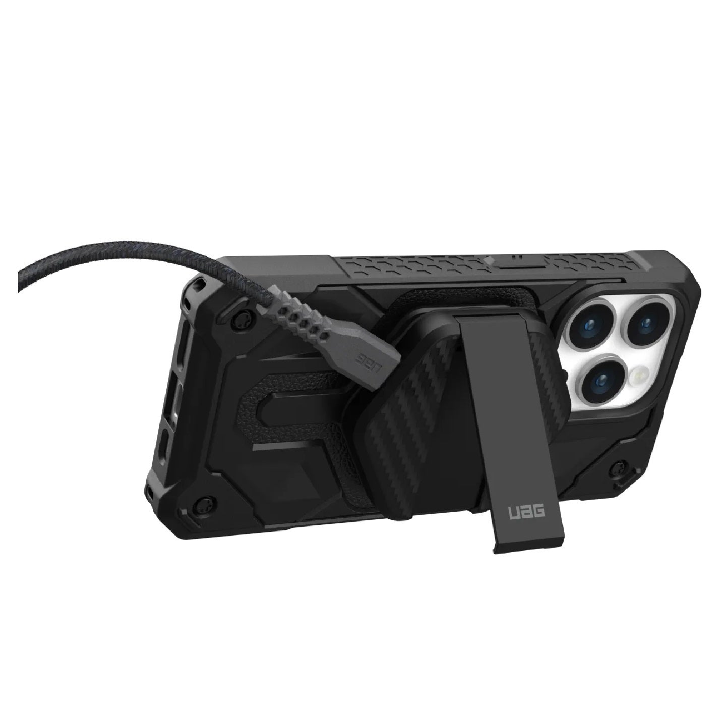 UAG Wireless Charging Pad with Stand - Black/Carbon Fiber(9B4410114042),Up to 15W Of Wireless Pow...