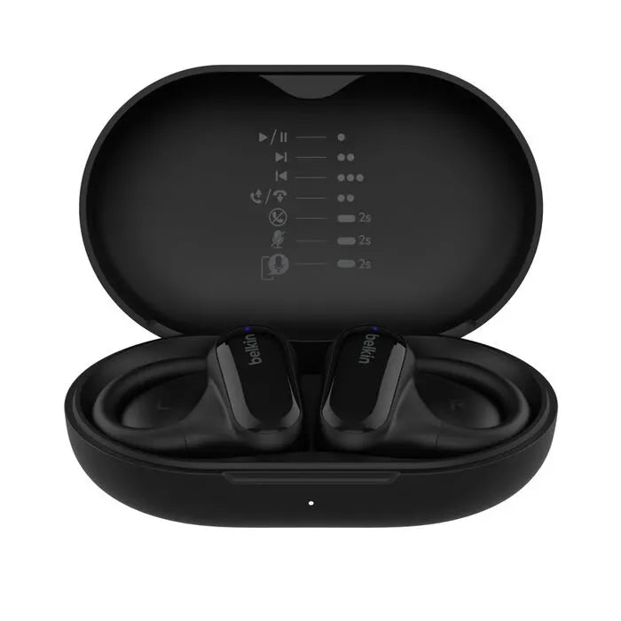 Belkin SoundForm ClearFit Open-Ear Wireless Earbuds - Black (AUC013btBK), 26hrs Battery,14.2mm Dr... - Image 3