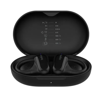 Belkin SoundForm ClearFit Open-Ear Wireless Earbuds - Black (AUC013btBK), 26hrs Battery,14.2mm Dr... - Image 3