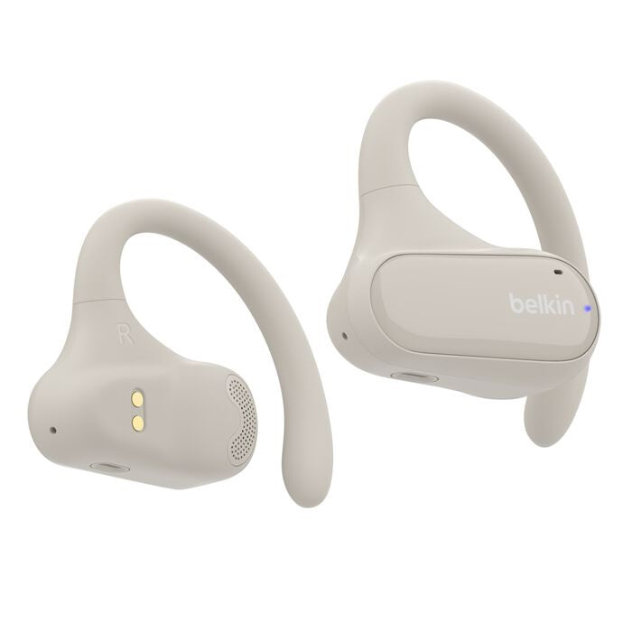 Belkin SoundForm ClearFit New Open-Ear Wireless Earbuds - White (AUC013btSA), Bluetooth 5.3 Pairi...