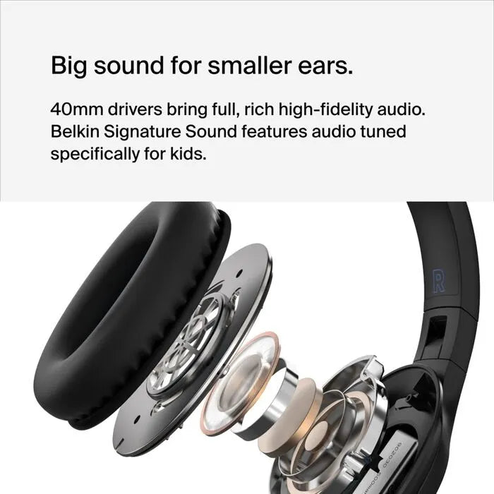 Belkin SoundForm Inspire Wireless Over-Ear Headset for Kids - Black(AUD006btBLK),35hrs Battery,40... - Image 3