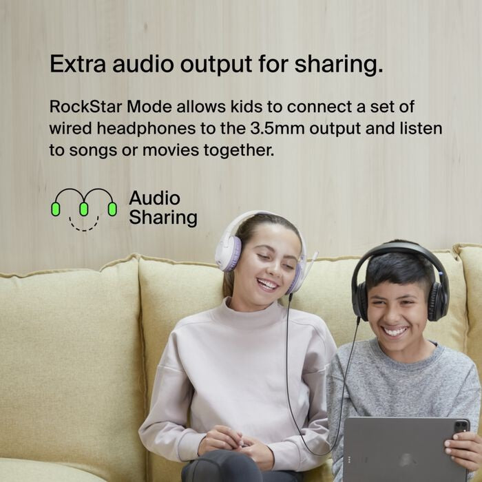 Belkin SoundForm Inspire USB-C Wireless Over-Ear Headset for Kids - Black (AUD006btBLK), 35 hours... - Image 4