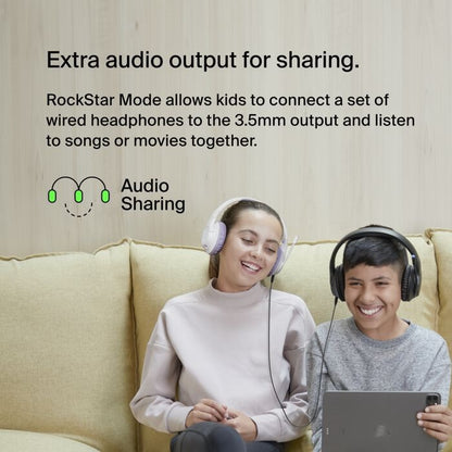 Belkin SoundForm Inspire USB-C Wireless Over-Ear Headset for Kids - Black (AUD006btBLK), 35 hours... - Image 4