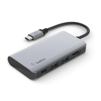 Belkin Connect USB-C 4-in-1 Multiport Adapter + USB-C Cable (13CM) - Space Grey(AVC006btSGY), 100... - Image 2
