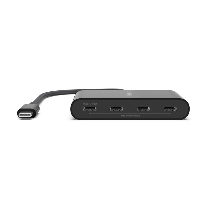 Belkin Connect USB-C to 4-Port USB-C Hub - Black (AVC018btBK), 100W PD, 10Gbps, 4x USB-C 3.2 Gen2... - Image 2