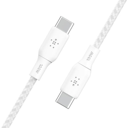Belkin BoostCharge Braided USB-C to USB-C Cable (2M) - White (CAB014bt2MWH), 5A/100W, 480Mbps, 30... - Image 3
