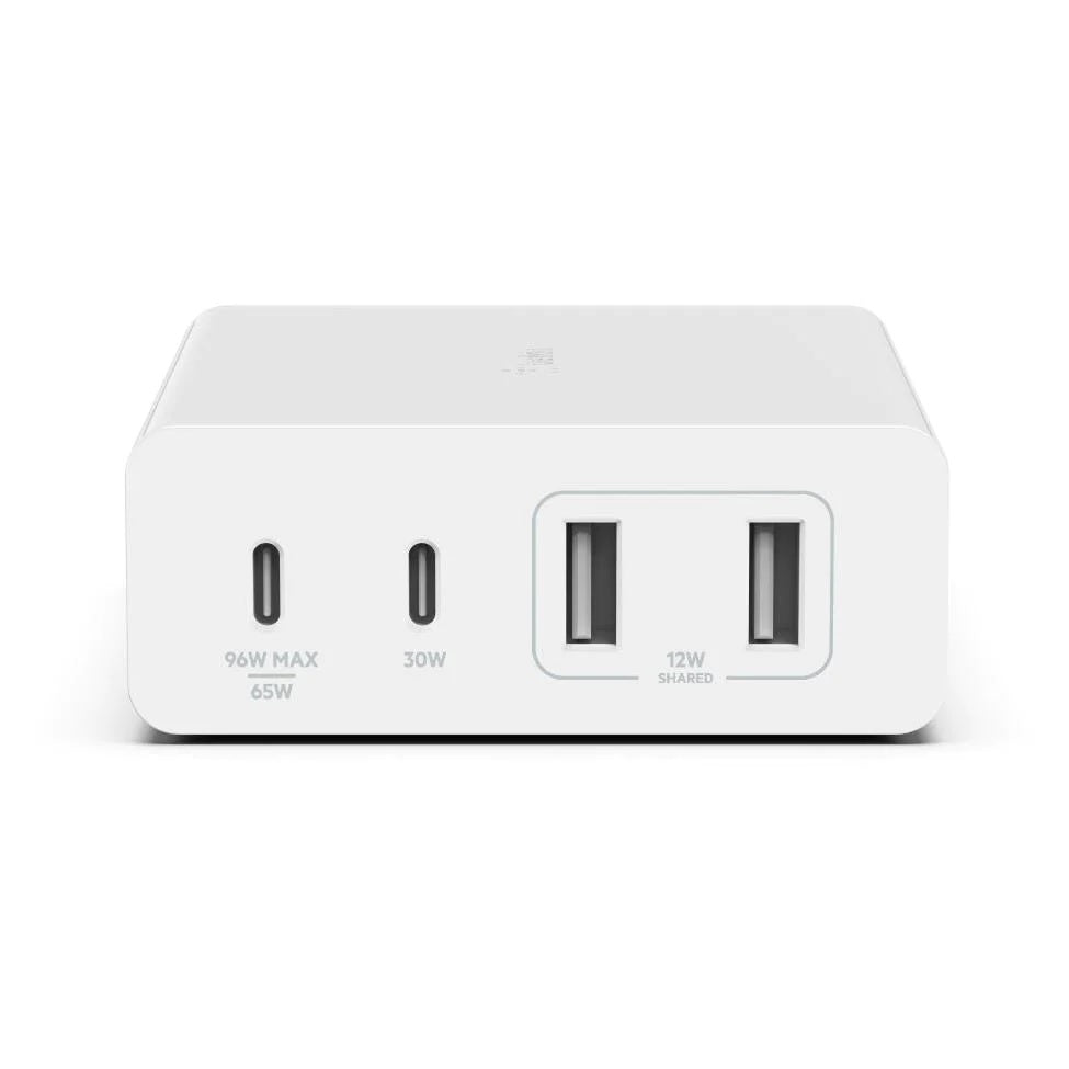 Belkin BoostCharge Pro 108W USB-C (PD 3.0) 4-Port GaN Wall Charger - White (WCH010auWH), 2xUSB-C,...