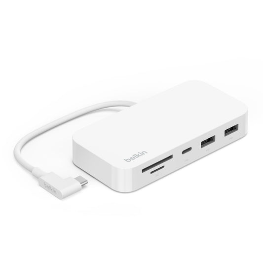 Belkin Connect USB-C 6-in-1 Multiport Hub with Mount - White (INC011btWH), 10Gbps, 2x USB-A, USB...