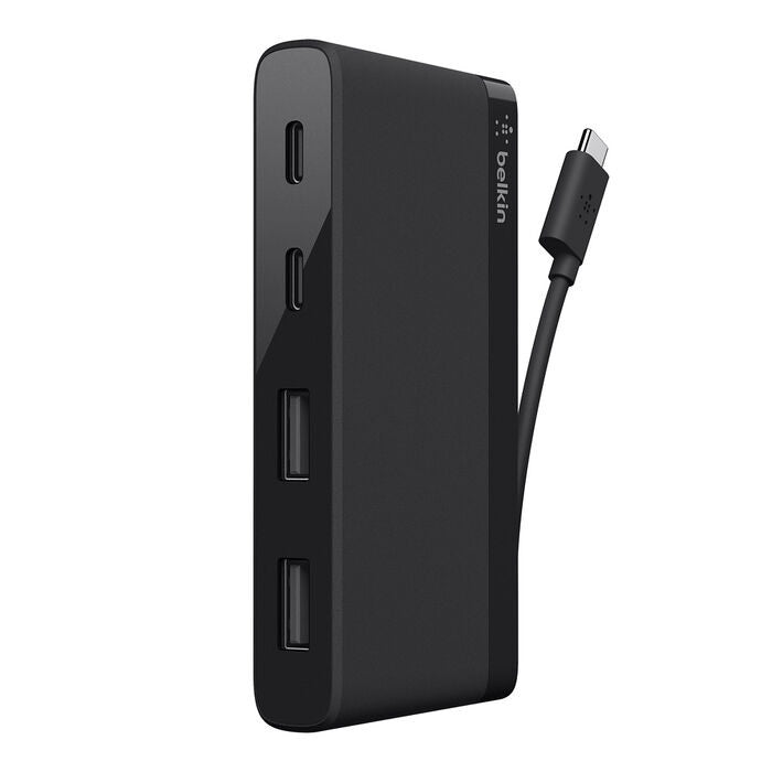 Belkin USB-C 4-Port Mini Hub (USB Type-C) - Black (F4U090btBLK), 5Gbps, 2x USB-C, 2x USB-A, Compa... - Image 4