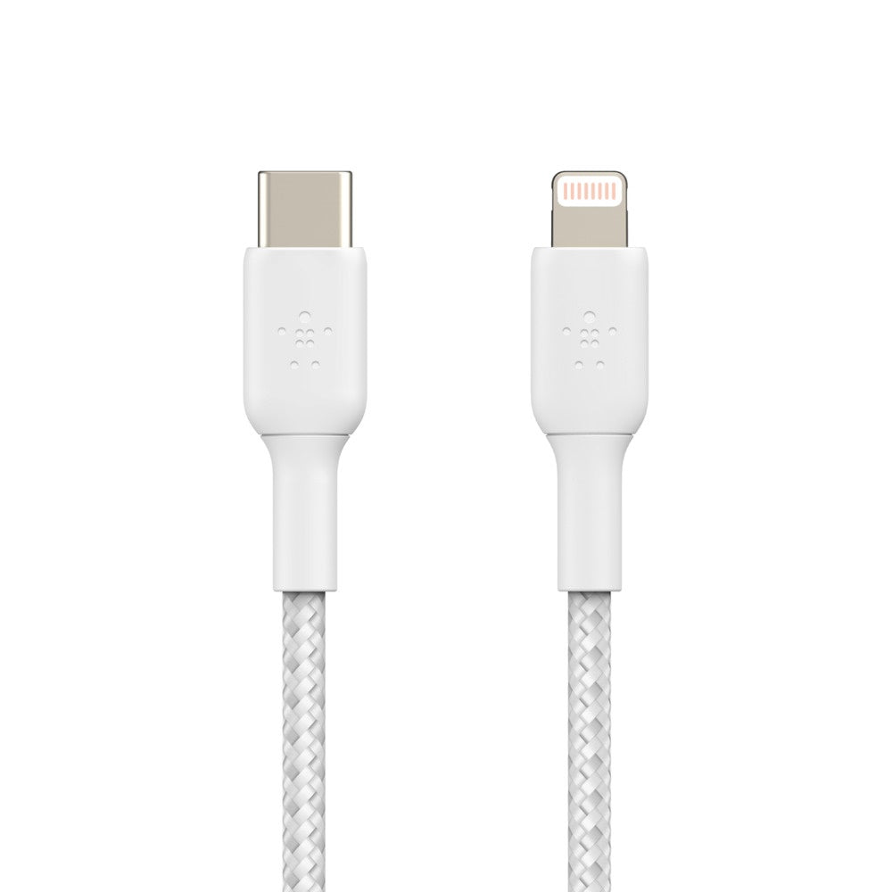 Belkin BoostCharge Braided Lightning to USB-C Cable (1M) - White (CAA004bt1MWH),3A/18W,480Mbps,30... - Image 2