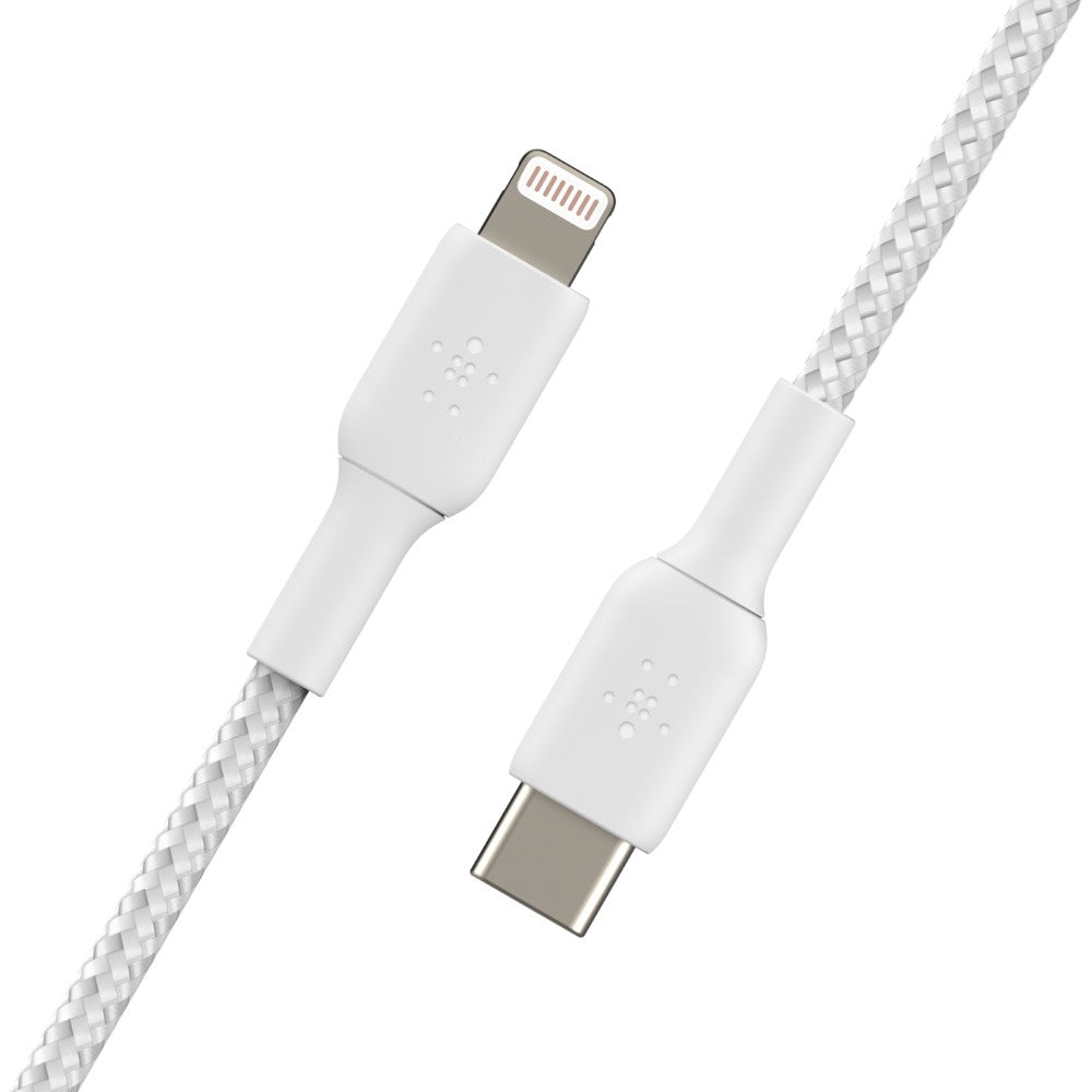 Belkin BoostCharge Braided Lightning to USB-C Cable (1M) - White (CAA004bt1MWH),3A/18W,480Mbps,30... - Image 3
