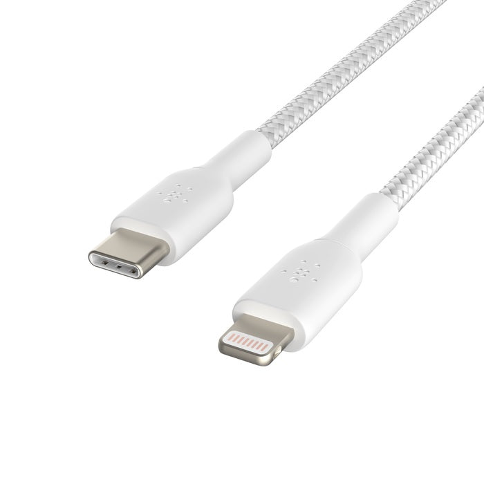 Belkin BoostCharge Braided Lightning to USB-C Cable (1M) - White (CAA004bt1MWH),3A/18W,480Mbps,30... - Image 4