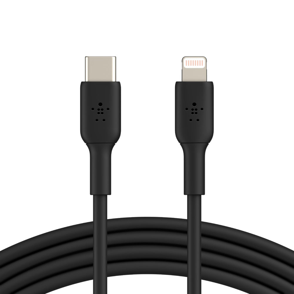 Belkin BoostCharge Lightning to USB-C Cable (1M) - Black (CAA003bt1MBK),3A/18W,480Mbps, 25K+ Bend...