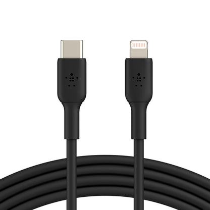 Belkin BoostCharge Lightning to USB-C Cable (1M) - Black (CAA003bt1MBK),3A/18W,480Mbps, 25K+ Bend...