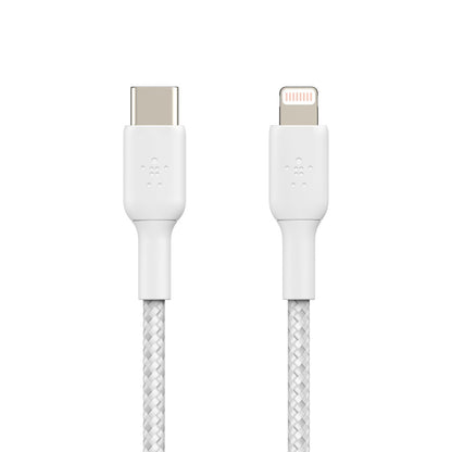 Belkin BoostCharge Braided Lightning to USB-C Cable (2M) - White (CAA004bt2MWH),3A/18W,480Mbps,30... - Image 2