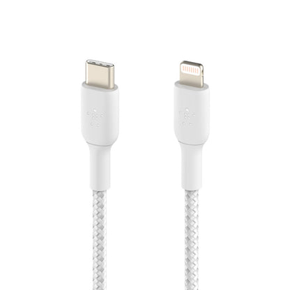Belkin BoostCharge Braided Lightning to USB-C Cable (2M) - White (CAA004bt2MWH),3A/18W,480Mbps,30... - Image 3