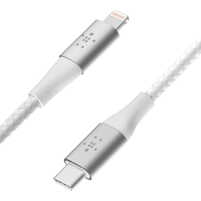 Belkin BoostCharge Braided Lightning to USB-C Cable (2M) - White (CAA004bt2MWH),3A/18W,480Mbps,30... - Image 4