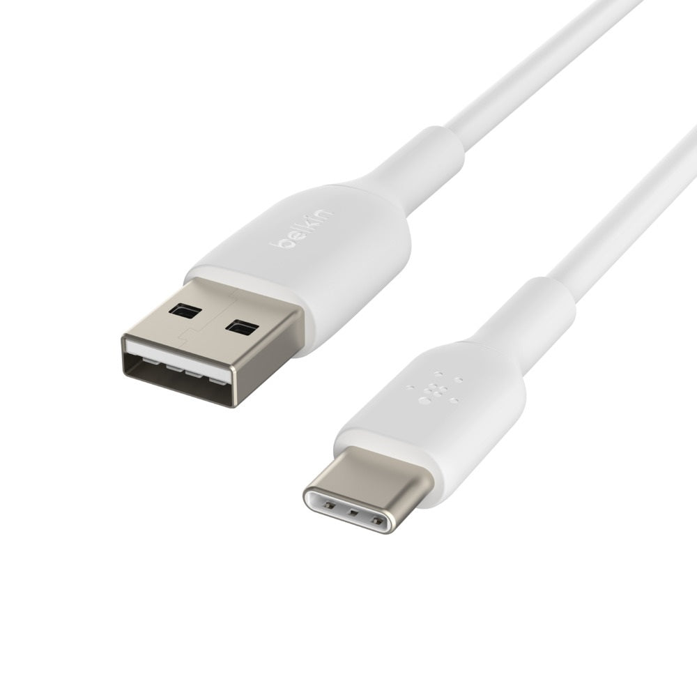 Belkin BoostCharge USB-C to USB-A Cable (1M) - White (CAB001bt1MWH), 3A/15W, 480Mbps, 25K+ Bend,... - Image 2