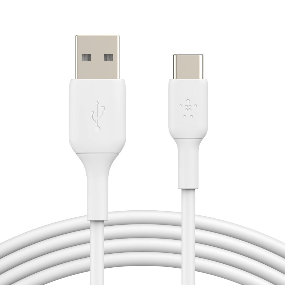 Belkin BoostCharge USB-C to USB-A Cable (2M) - White (CAB001bt2MWH), 3A/15W, 480Mbps, 25K+ Bend,...
