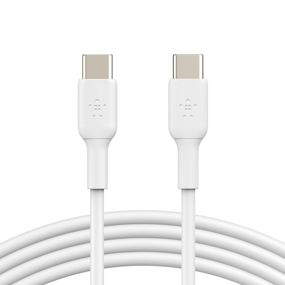 Belkin BoostCharge USB-C to USB-C Cable (1M) - White (CAB003bt1MWH), 3A/60W, 480Mbps, 25K+ Bends,...