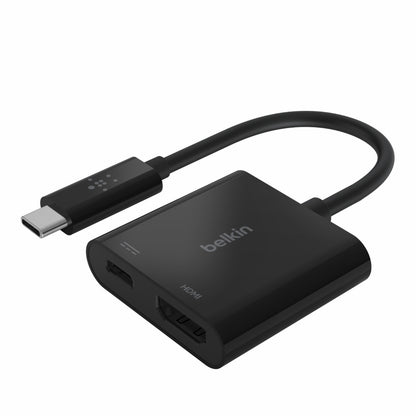 Belkin USB-C to HDMI + Charge Adapter + USB-C  Cable (13CM) - Black (AVC002btBK), 60W, Supports V...