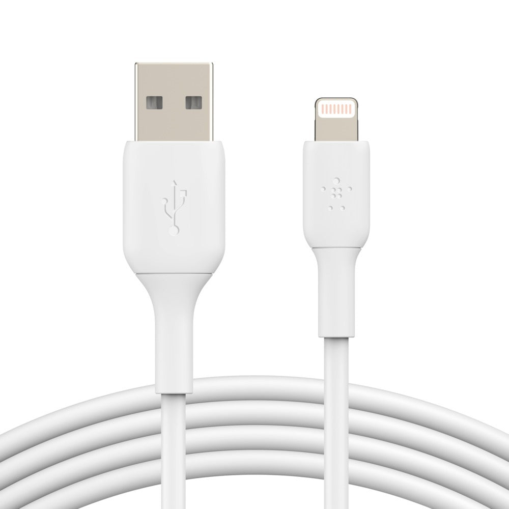 Belkin BoostCharge Lightning to USB-A Cable (1M) - White(CAA001bt1MWH), 2.4A/12W, 480Mbps, 25K+ B...