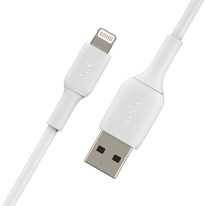 Belkin BoostCharge Lightning to USB-A Cable (1M) - White(CAA001bt1MWH), 2.4A/12W, 480Mbps, 25K+ B... - Image 3