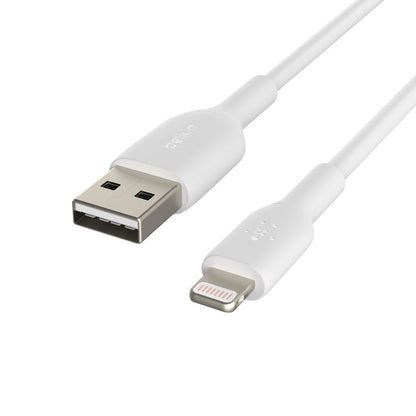 Belkin BoostCharge Lightning to USB-A Cable (1M) - White(CAA001bt1MWH), 2.4A/12W, 480Mbps, 25K+ B... - Image 4