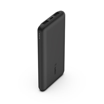 Belkin BoostCharge 10k mAh Power Bank (Triple-Port) + USB-C to USB-A Cable - Black (BPB011BTBK),...
