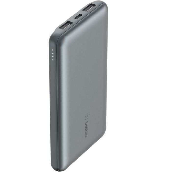 Belkin BoostCharge 10k mAh Power Bank (Triple-Port) + USB-C to USB-A Cable - Space Grey (BPB011bt...