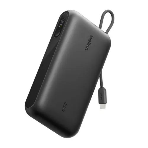 Belkin UltraCharge 20K mAh Power Bank  Display w/ Integrated USB-C Cable(20cm)-Black(BPB030fqBK),...
