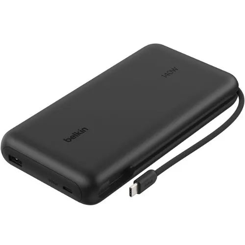 Belkin UltraCharge Pro 25K mAh Laptop Power Bank w/ 140W Integrated USB-C Cable(35CM) - Black(BPB...