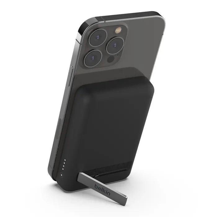 Belkin BoostCharge 5K mAh Magnetic Wireless Power Bank + USB-C Cable + Stand - Black (BPD004btBK)...