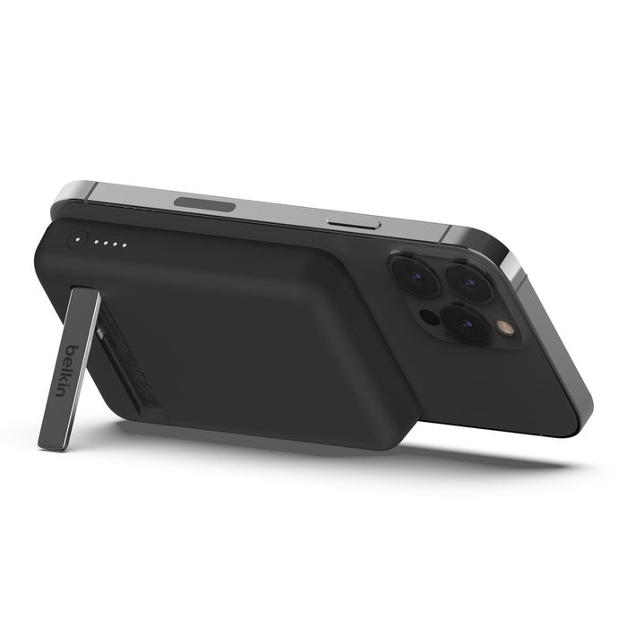 Belkin BoostCharge 5K mAh Magnetic Wireless Power Bank + USB-C Cable + Stand - Black (BPD004btBK)... - Image 2