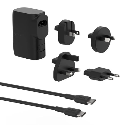 Belkin BoostCharge Hybrid 25W Wall Charger+5k mAh Power Bank(20W)+Tavel Adapter Kit -Black(BPZ003...