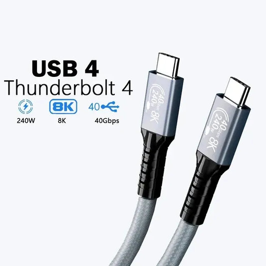 USP BoostUp Hyperlink USB4 USB-C to USB-C Cable (1M) Black - USB4 - 40Gbps,240W, 8K (60Hz)/4K (14...