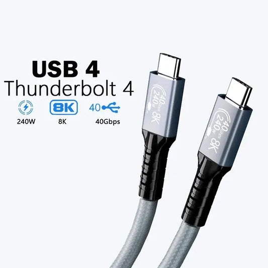 USP BoostUp Hyperlink USB4 USB-C to USB-C Cable (1.8M) Black -USB4 - 40Gbps,240W,8K (60Hz)/4K (14...