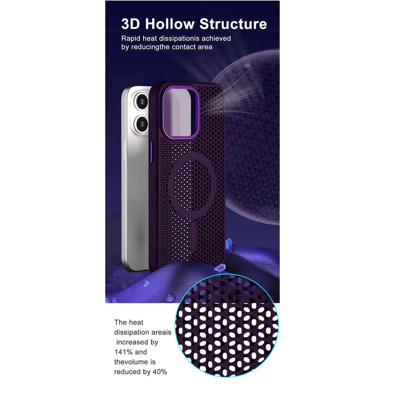 USP Apple iPhone 17 Pro Max (6,9') Armor 3D Mesh Case with MagSafe Black- Fragiile Surface, TPU B... - Image 3