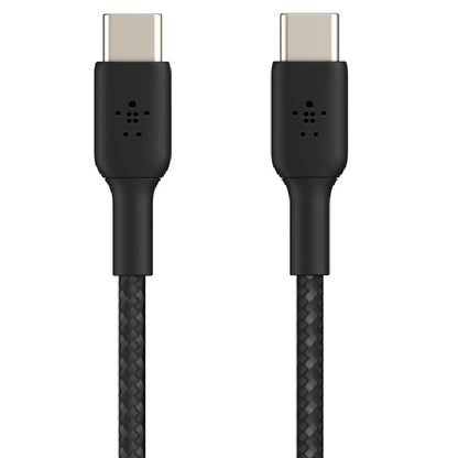 Belkin BoostCharge Braided USB-C to USB-C Cable (0.15M) - Black (CAB004bt0MBK), 3A/60W, 480Mbps,... - Image 3