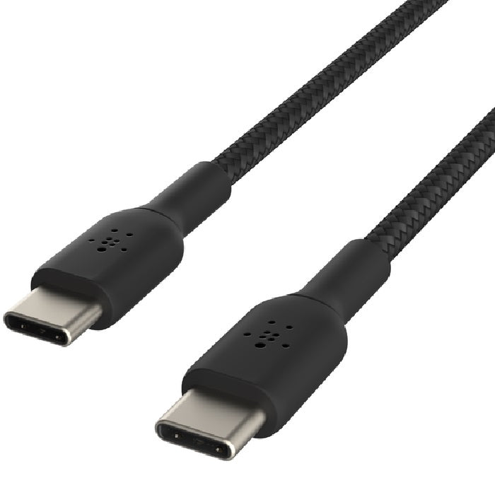 Belkin BoostCharge Braided USB-C to USB-C Cable (0.15M) - Black (CAB004bt0MBK), 3A/60W, 480Mbps,... - Image 4