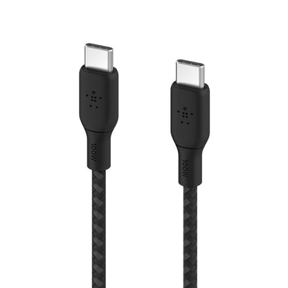 Belkin BoostCharge Braided USB-C to USB-C Cable (3M) - Black (CAB014bt3MBK), 5A/100W, 480Mbps, 30... - Image 4