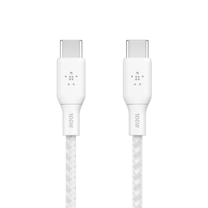 Belkin BoostCharge Braided USB-C to USB-C Cable (3M) - White (CAB014bt3MWH), 5A/100W, 480Mbps, 30... - Image 3