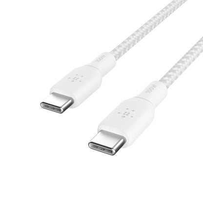 Belkin BoostCharge Braided USB-C to USB-C Cable (3M) - White (CAB014bt3MWH), 5A/100W, 480Mbps, 30... - Image 4