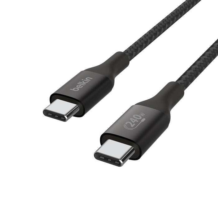 Belkin BoostCharge Braided USB-C to USB-C PD 3.1 Cable (2M) - Black (CAB015bt2Mbk), 5A/240W, 480M... - Image 3