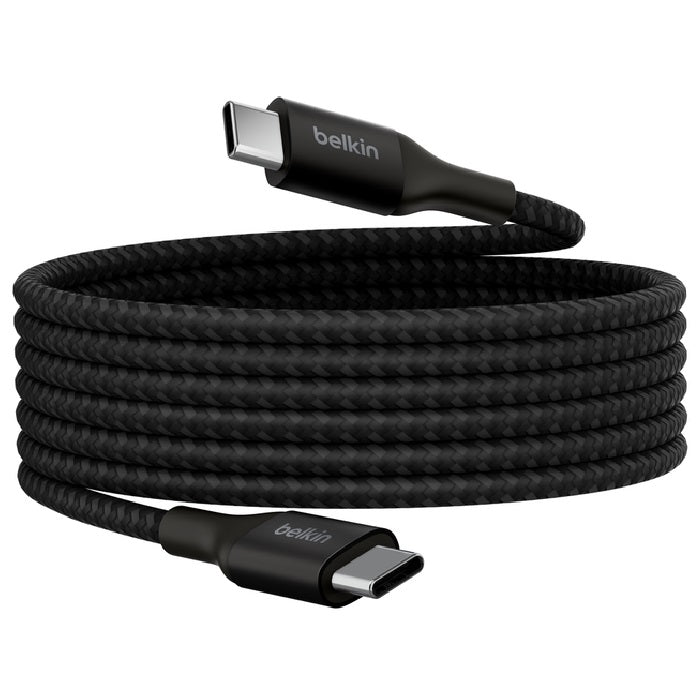 Belkin BoostCharge Braided USB-C to USB-C PD 3.1 Cable (2M) - Black (CAB015bt2Mbk), 5A/240W, 480M... - Image 4