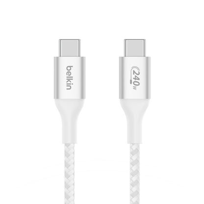 Belkin BoostCharge Braided USB-C to USB-C PD 3.1 Cable (2M) - White (CAB015bt2MWH), 5A/240W, 480M... - Image 2