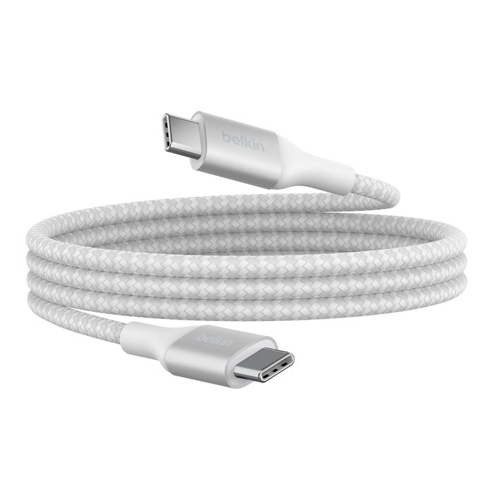 Belkin BoostCharge Braided USB-C to USB-C PD 3.1 Cable (2M) - White (CAB015bt2MWH), 5A/240W, 480M... - Image 4